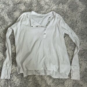 aerie white waffle knit top
